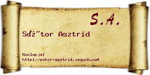 Sátor Asztrid névjegykártya